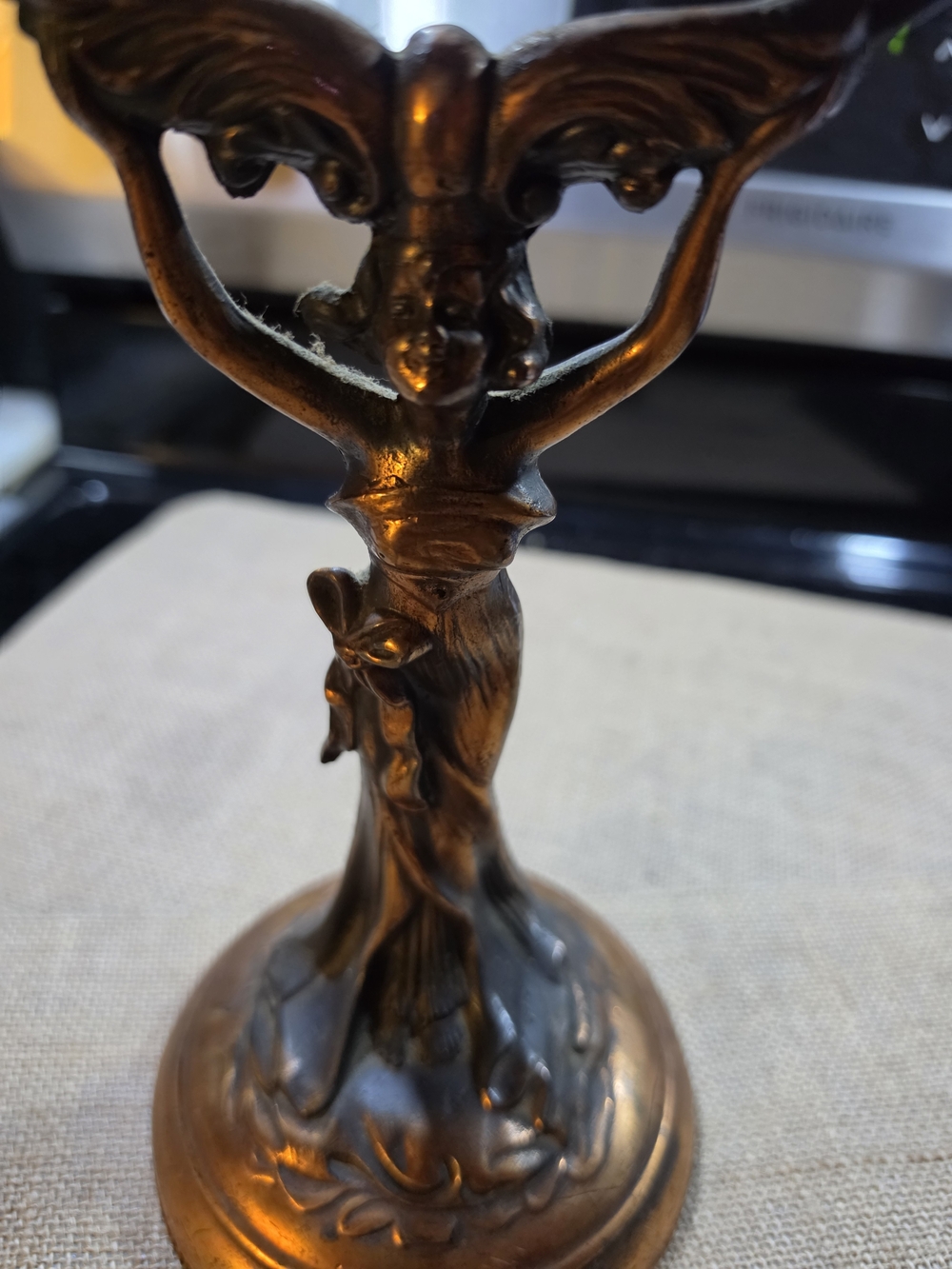 Bronze-Tone Art Nouveau Decorative Figurine - Elegant Home Accent